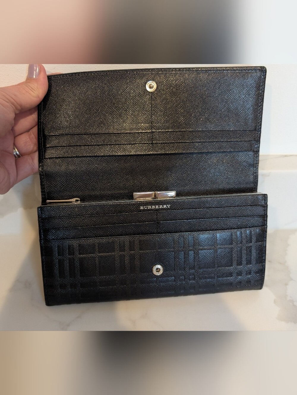 Burberry Black Leather Continental Wallet - Picture 7 of 10